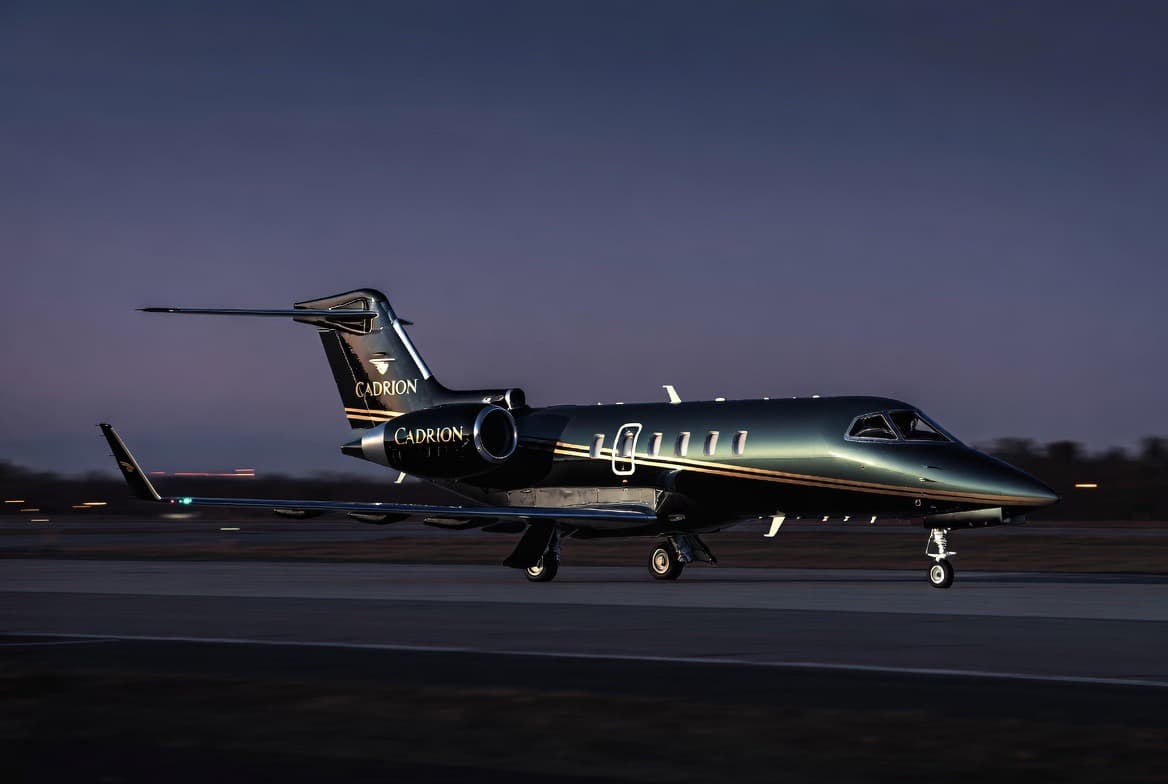 Private aircraft positioned for operational review before departure